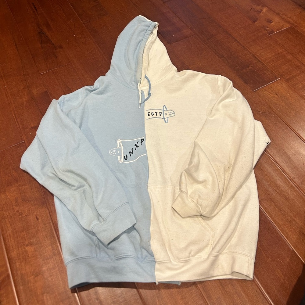 Rare “Unexpected” split color hoodie in good condition. Size medium